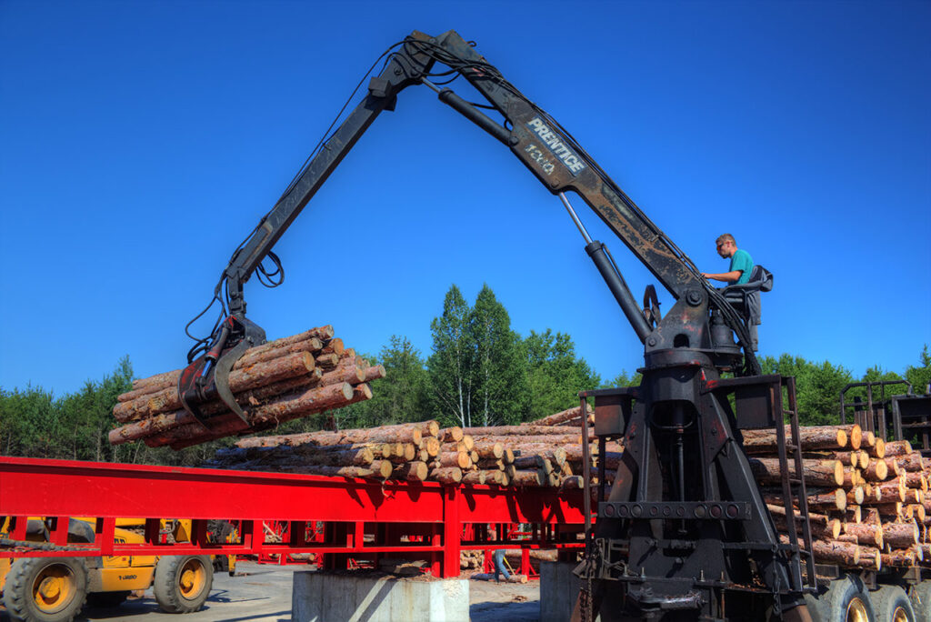 Unloading logs onto the sorter